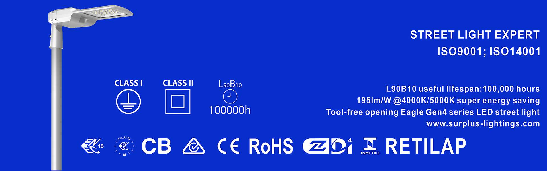 jakość Światło uliczne Eagle Gen4 195lm/W ENEC ENEC+ CB SAA Zhaga-D4i Fabryka